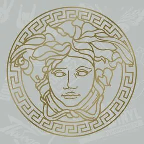 золотисто-медная наклейка Медуза Versace