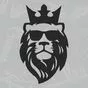 наклейка Лев в очках и короне