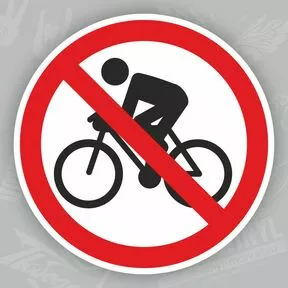 Наклейка Движение велосипедов запрещено