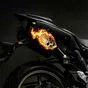 наклейка череп в огне на мотоцикле